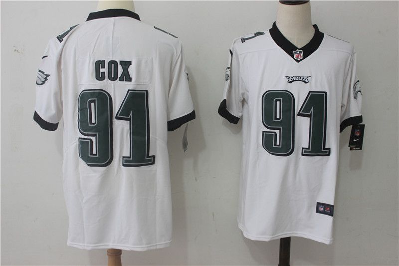 Men Philadelphia Eagles #91 Cox White Nike Vapor Untouchable Limited NFL Jerseys